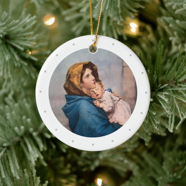 Anpassningsbar Jungfru Maria jul Julgransprydnad Keramik (Träd)