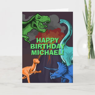 Anpassningsbar Jurassic Dino Kids Dinosaurie Födel Kort