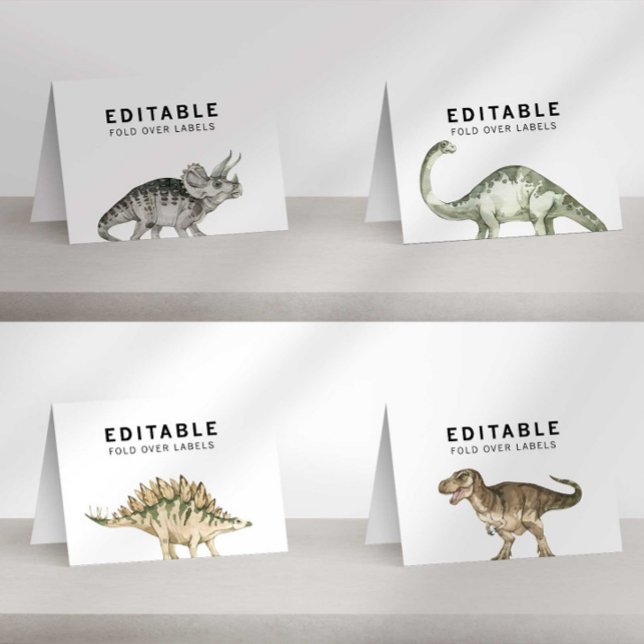 Anpassningsbar Jurassic Dinosaur fold över etikett (Skapare uppladdad)