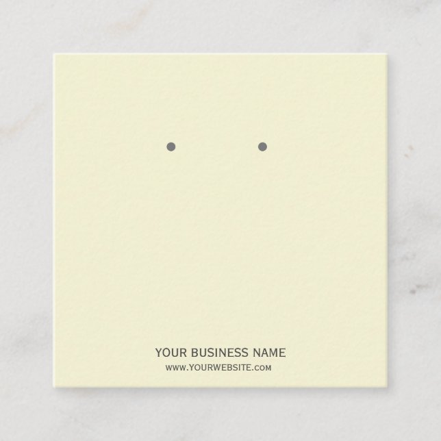 Anpassningsbar Juvelry Earring Visning Card Fyrkantigt Visitkort (Framsida)