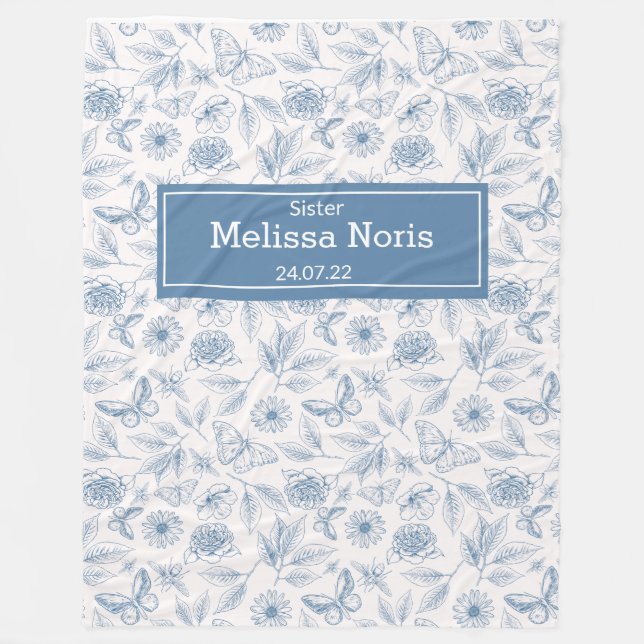 Anpassningsbar JW Baptism-gåvor för blått systrar  Fleecefilt (Framsidan)