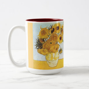 anpassningsbar kaffe koppar—van goghs solblommor Två-Tonad mugg