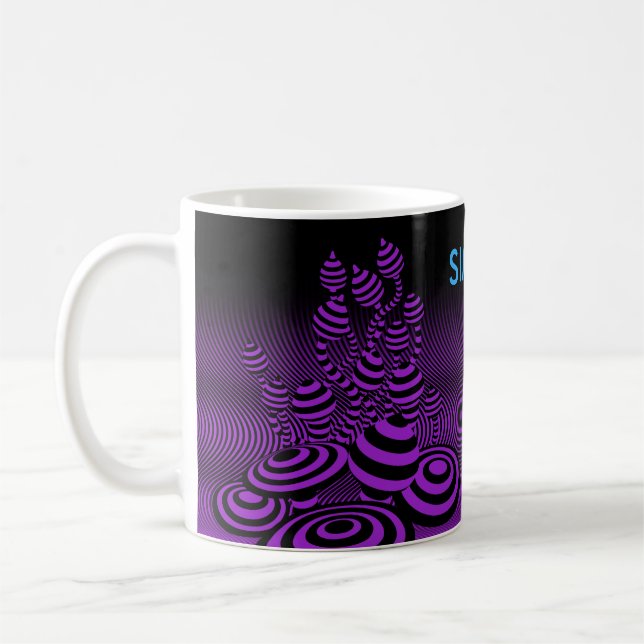 Anpassningsbar Kaffe mugg lila Magic Svamp. (Vänster)