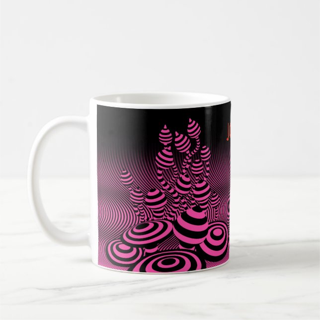Anpassningsbar Kaffe mugg Neon Fuchsia Magic Mushr (Vänster)