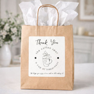 Anpassningsbar-kaffeköp lägg till Logotypens moder Fyrkantigt Klistermärke