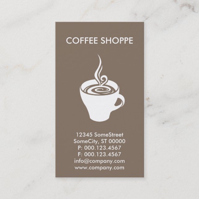 anpassningsbar kaffeverksamhet visitkort (Framsida)