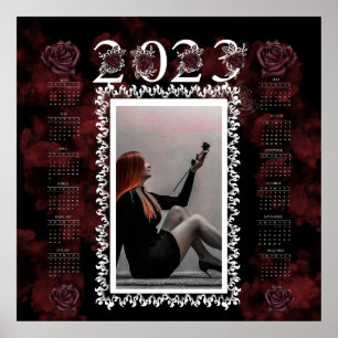 Anpassningsbar kalender för 2023 i Gothic stil Poster