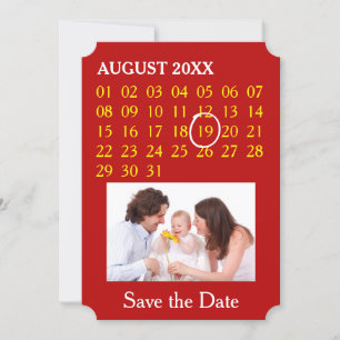 Anpassningsbar Kalender + fotot, baksida, text Spara Datumet