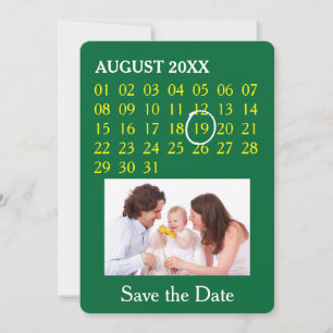 Anpassningsbar Kalender + fotot, baksida, text Spara Datumet