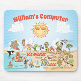 Anpassningsbar Kaliforniens Tecknad-musknapp Musmatta