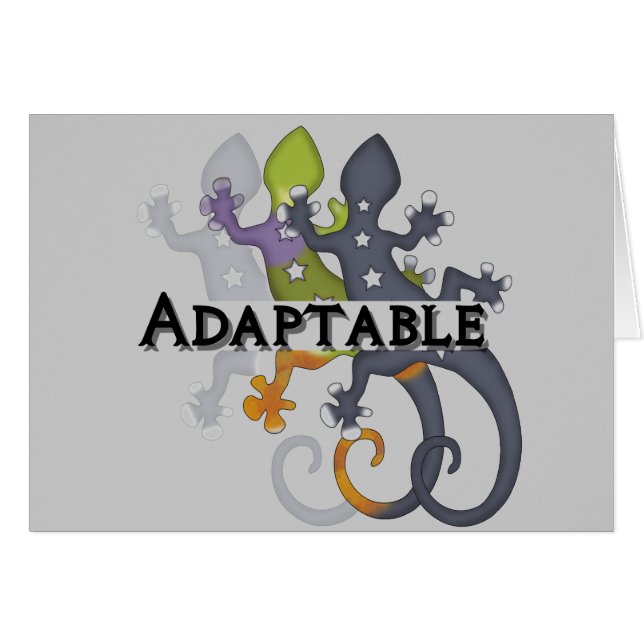 Anpassningsbar kameleont hälsningskort (Framsidan Horizontal)