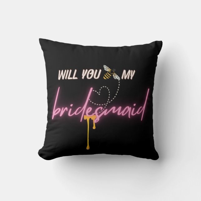 Anpassningsbar Kan du bli min Bridesmaid Frieri Gi Kudde (Framsida)