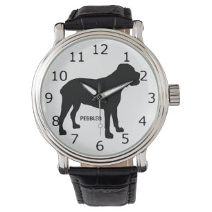 ANPASSNINGSBAR Käpp Corso Hund Silhouette Armbandsur