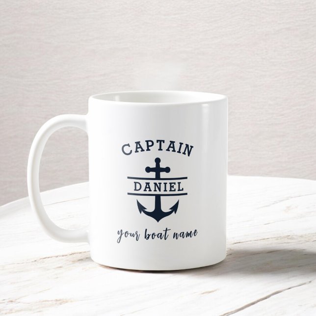 Anpassningsbar kapten Boat Nautical Anchor Kaffemugg (Skapare uppladdad)