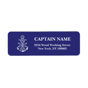 Anpassningsbar kapten namn navy Return Address lab Returadress Etikett