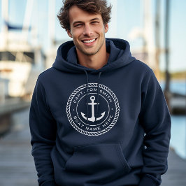 Anpassningsbar kapten och namn ankarrep gräns hoodie