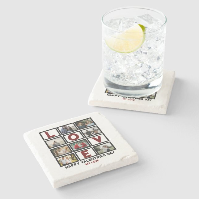 Anpassningsbar Kärlek Alla hjärtans dag 8 Fotokoll Stenunderlägg (Sidan)