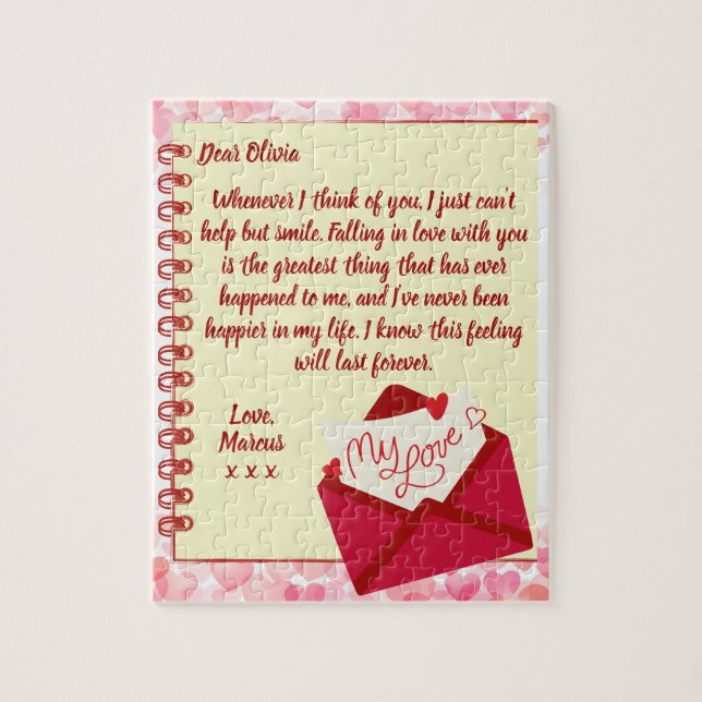 Anpassningsbar Kärlek Brev Valentinens Jigszawpuzz Pussel (Vertikal)