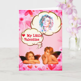 Anpassningsbar KÄRLEK MITT LILLA VALENTINE Cherub  Kort