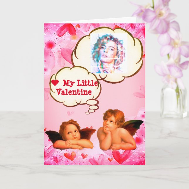 Anpassningsbar KÄRLEK MITT LILLA VALENTINE Cherub  Kort (Orkide)