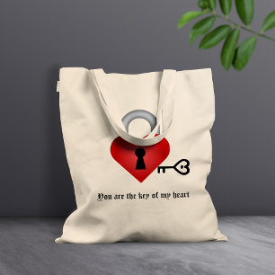 Anpassningsbar Kärlek Nyckel Tote Bag Tygkasse