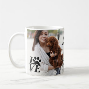 Anpassningsbar KÄRLEK Paw Skriv ut Hund älskare Mu Kaffemugg