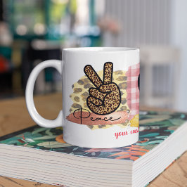 Anpassningsbar Kärlek Peace Chihuahua Valentindage Kaffemugg