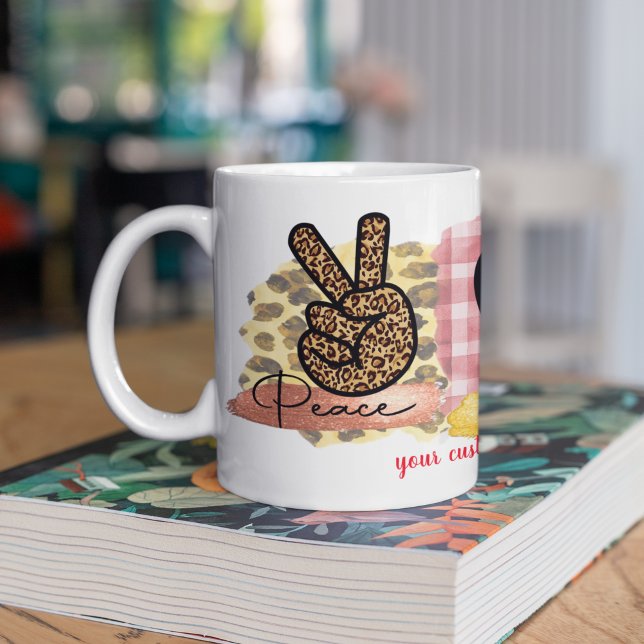 Anpassningsbar Kärlek Peace Chihuahua Valentindage Kaffemugg (Skapare uppladdad)