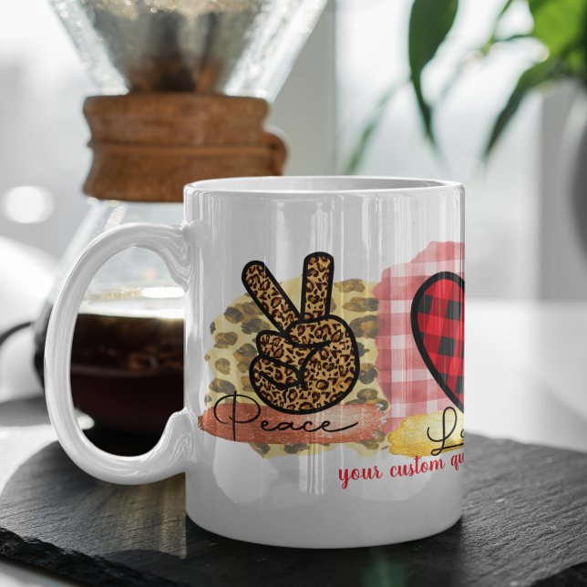Anpassningsbar Kärlek Peace Dachshund Valentindage Kaffemugg (Skapare uppladdad)