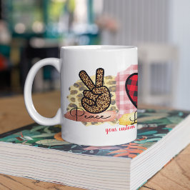 Anpassningsbar Kärlek Peace Maltese Valentine Day  Kaffemugg