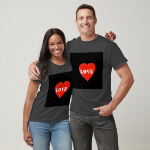 Anpassningsbar Kärlek-textbild Träkol Heather Färg T Shirt