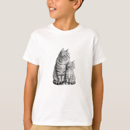 Anpassningsbar Katt Kittel Skiss Pojkar T-Shirt