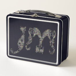 Anpassningsbar Katt Monogram Font Metallic Pearl A