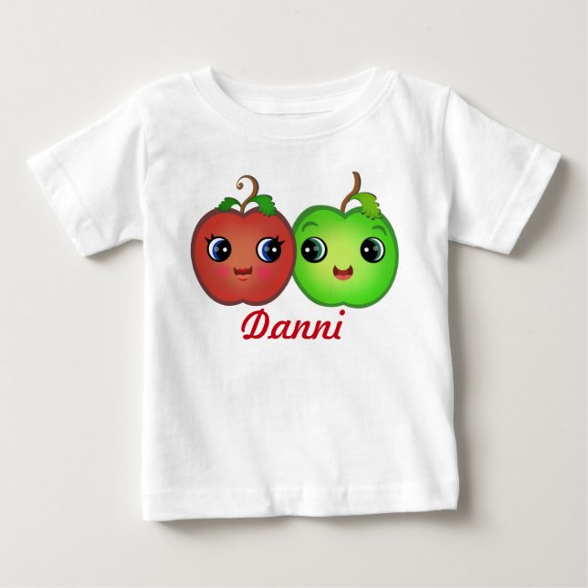 Anpassningsbar Kawaii Apple Kärlek Baby Tutu Bodyk Tröja (Framsida)