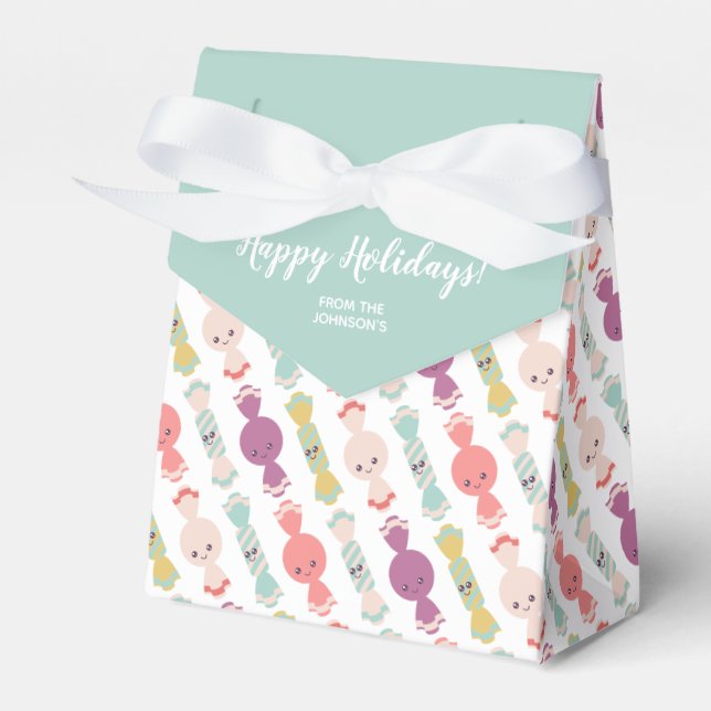 Anpassningsbar Kawaii Smiling Candy Favor Gift Box Presentaskar (Framsidan Sidan)