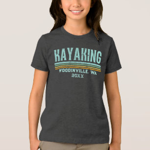 Anpassningsbar Kayaking Älskare Kayaker-plats Namn T Shirt