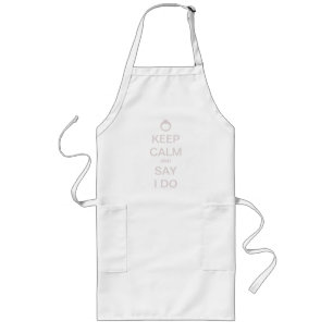 Anpassningsbar Keep Calm Bröllopsdesign Långt Förkläde