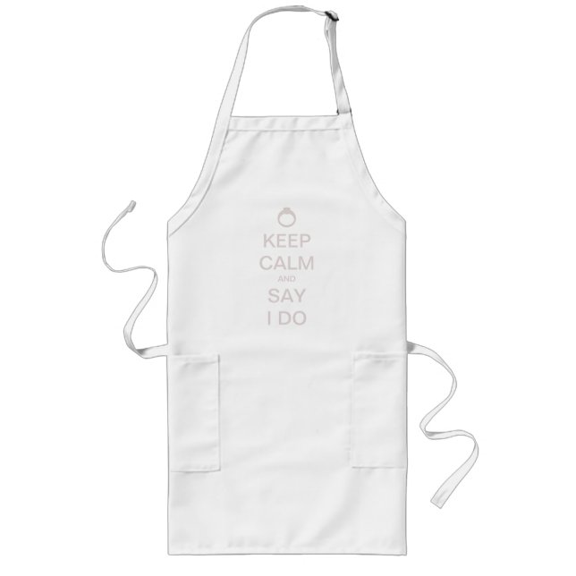 Anpassningsbar Keep Calm Bröllopsdesign Långt Förkläde (Framsidan)