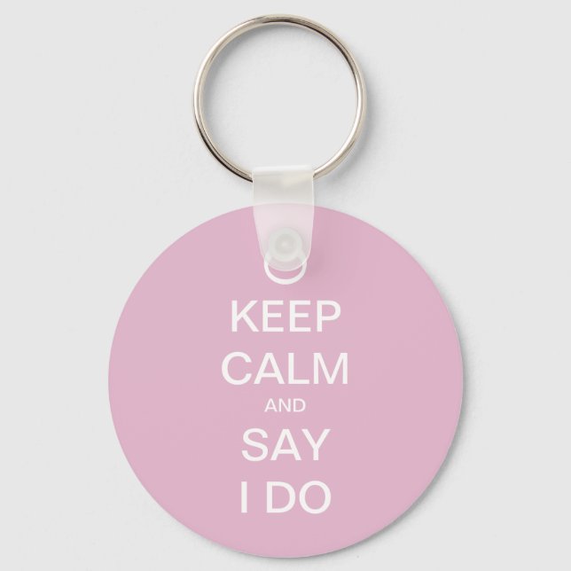 Anpassningsbar Keep Calm Bröllopsdesign Nyckelring (Framsida)