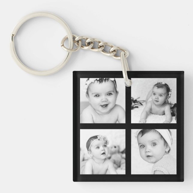 Anpassningsbar Keepsaké Photo Collage Black 4 Bild (Framsidan)