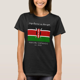 Anpassningsbar Kenyan Flagga T Shirt
