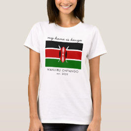 Anpassningsbar Kenyan Flagga T Shirt