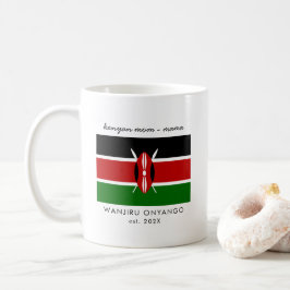 Anpassningsbar Kenyan Mamma Mamma Kenya Flagga Kaffemugg