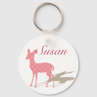 Anpassningsbar Keychain "Rosa Bambi" Nyckelring