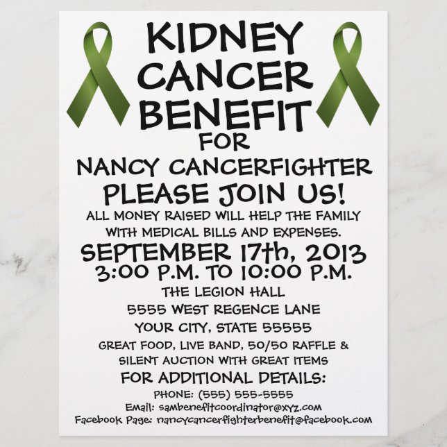 Anpassningsbar Kidney Cancer Benefit Flyer (Framsidan)