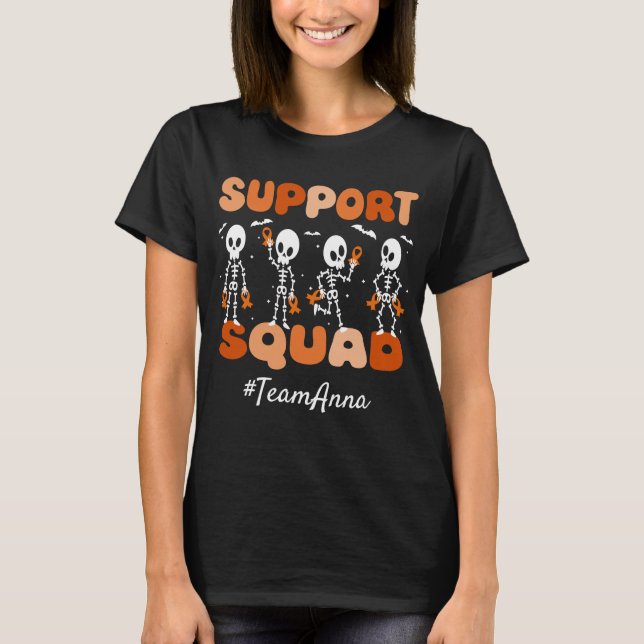 Anpassningsbar Kidney Cancer Support Squad Hallowe T Shirt (Framsida)