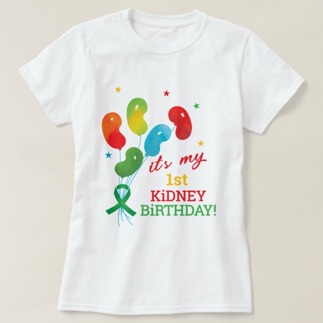 Anpassningsbar Kidney Transplant Birthday-årsdagen T Shirt (Design framsida)