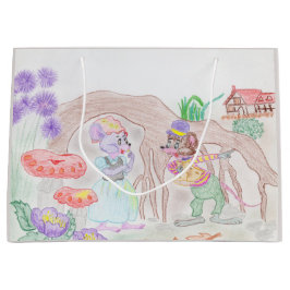 Anpassningsbar Kids Artwork, två söta mus, blommor