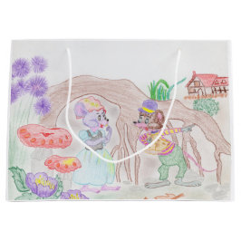 Anpassningsbar Kids Artwork, två söta mus, blommor