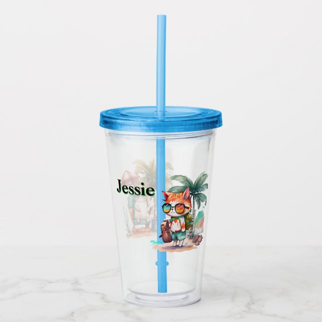 Anpassningsbar Kids Beachcomber Cat Take Away Mugg (Framsida)